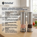 Brinthal™ Adjustable Coarseness Stainless Steel Salt & Pepper Grinder Set