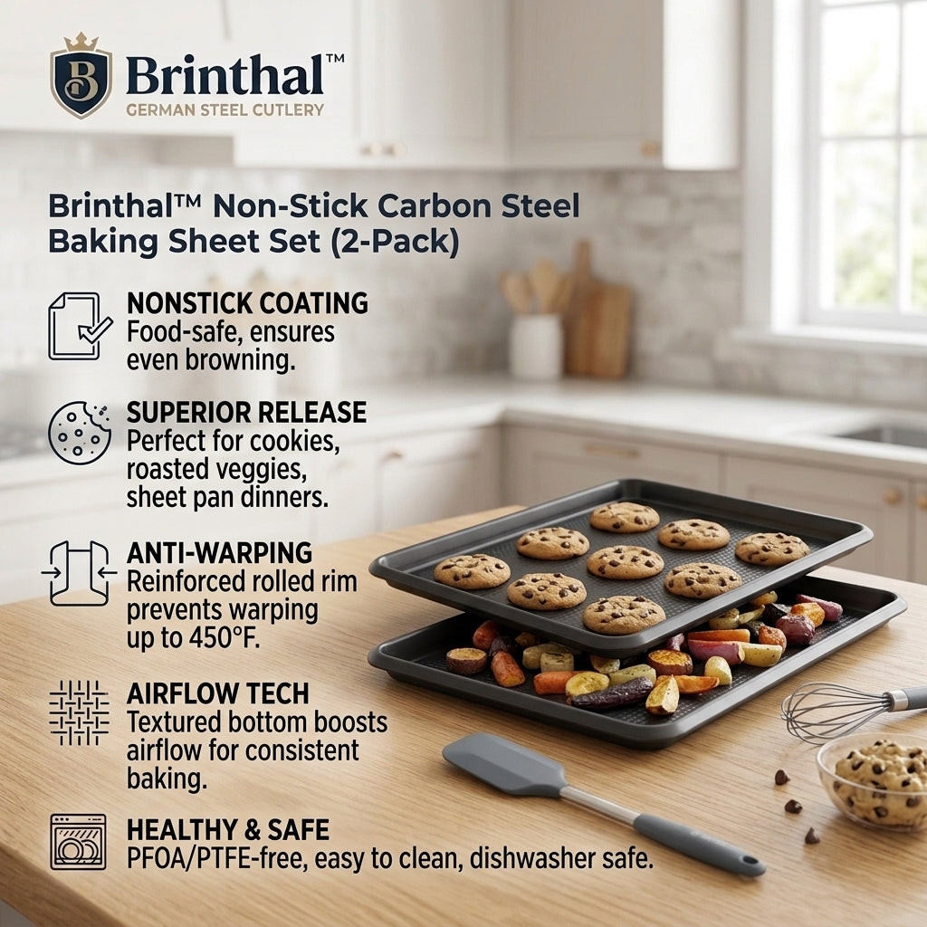 Brinthal™ Non-Stick Carbon Steel Baking Sheet Set (2-Pack)