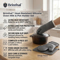 Brinthal™ Heat-Resistant Silicone Oven Mitt & Pot Holder Set